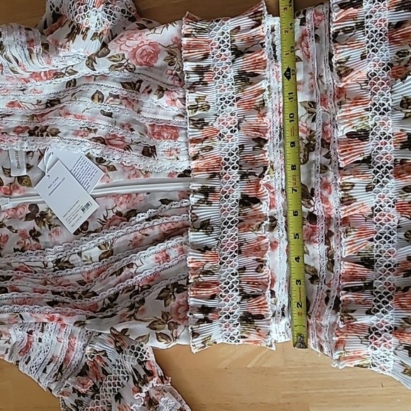 Zimmermann Radiate Smocked Mini Dress, Peach Rose Floral - Picture 12 of 16